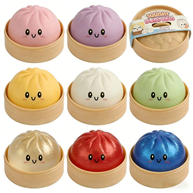 Giant Squishies Dumpling Bun Toy, Slow Rising Glitter Dumpling Stress Ball, Stress Relief Fidget Toy for Home Office Travel toys