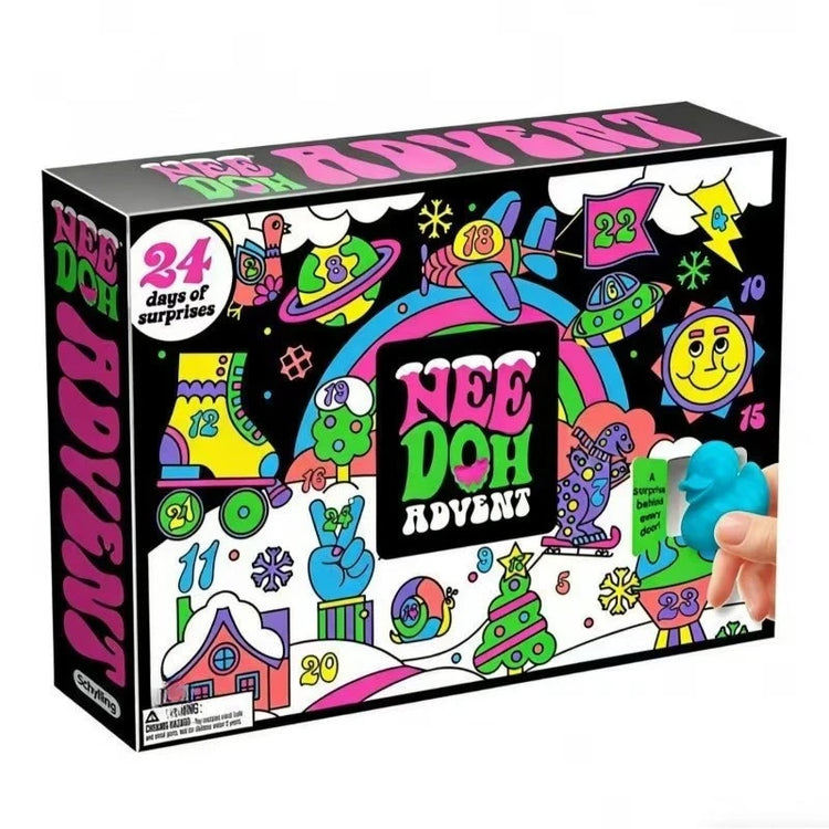 2026 NeeDoh Christmas Countdown Calendar 3D PVC Fidget Doll Advent Calendar Surprise Box Stress Relief Toy New Year Holiday Gift